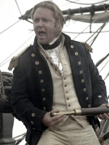 Russell Crowe, as Capt. Jack Aubrey in Master and Commander.