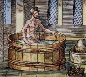 Archimedes  (287 BC – c. 212 BC) in his bath.