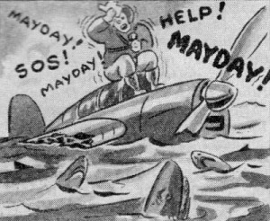 “Mayday Means Help!" — a reminder from the June/July 1940 National Radio News.