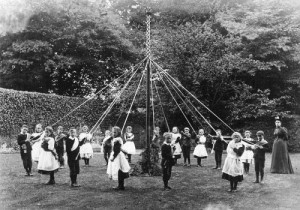 Children Dancing around a May Pole