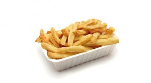 A small container of french fries